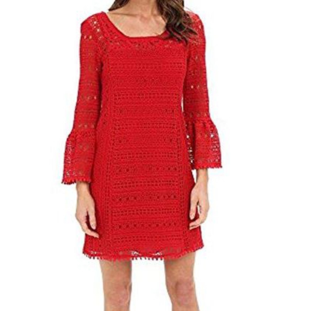 Nanette Lepore Free Spirit Red Lace Cocktail Dress